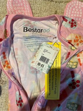 Bestaroo Pink Kids One-Piece Footie with Beverage Print